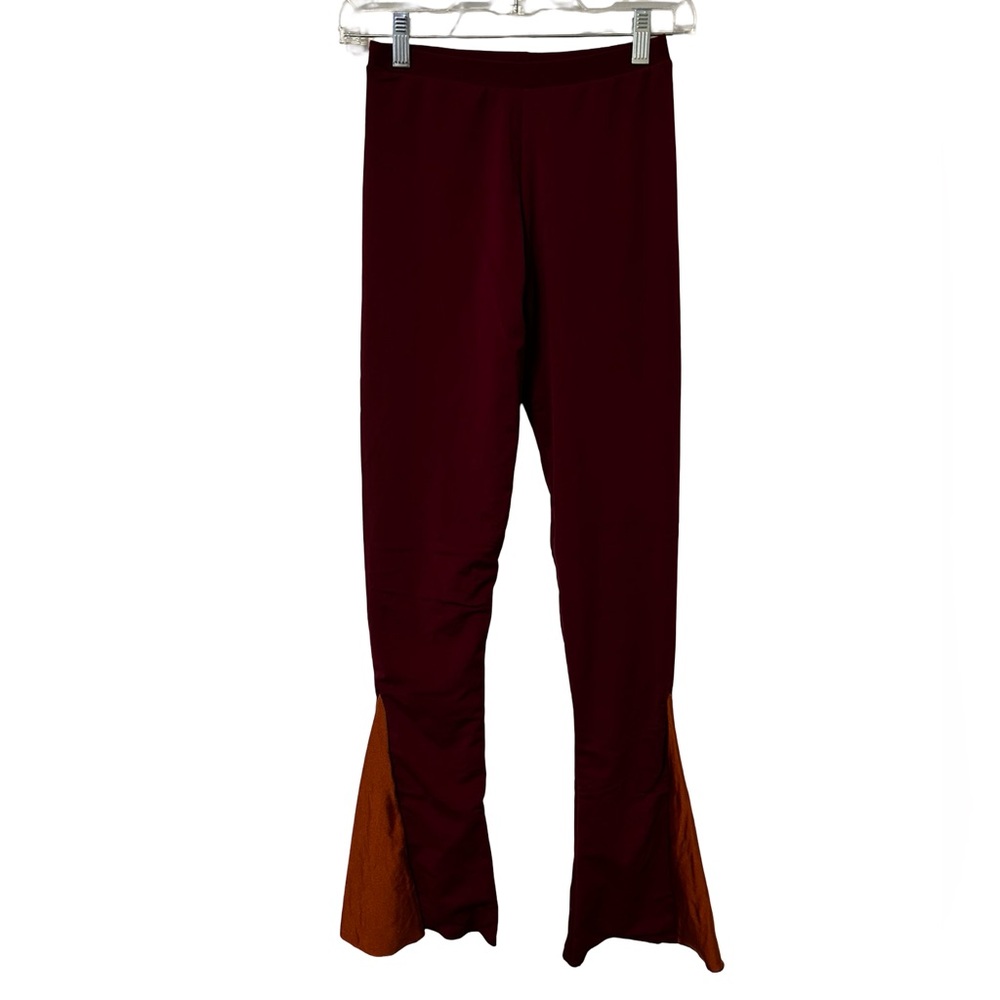 LA Designs Dance Pants Flare Burgundy and Orange Size Small